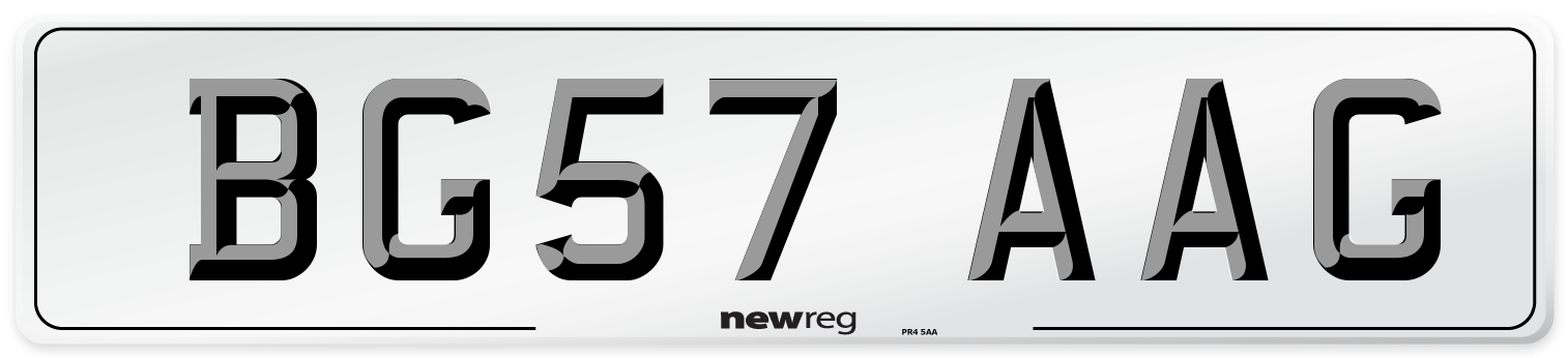 BG57 AAG Number Plate from New Reg